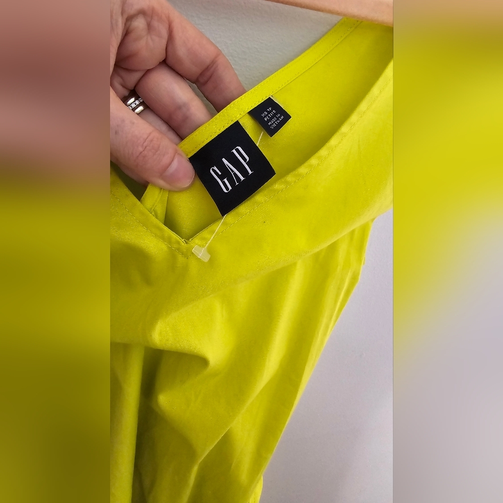 Gap Chartreuse Cotton Maxi Dress